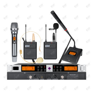 HP-2000 Dual Channel Infrared <b>Wireless</b> <b>Microphone</b> System with AA Battery and Volume Control for Karaoke Stage & Bar Performance - Product Image 4