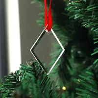 MH-GJ003 खाली/व्यक्तिगत हीरे के आकार क्रिस्टल क्रिसमस आभूषण ग्लास क्रिसमस की सजावट