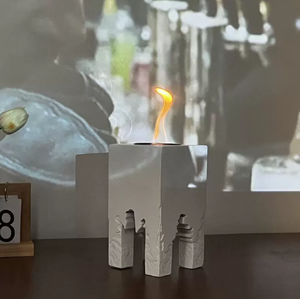 Cheminée à alcool de bureau en ciment Style chinois Square-cubine Alcool Real Fire Lamp - Product Image 1