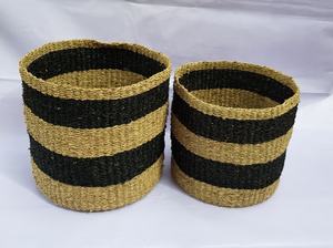 Juego de 2 Cestas de Alta Calidad, Cestas de Mimbre Natural Negro, Diseño Moderno, para Almacenamiento y Organización del Hogar, de Vietnam - Product Image 3