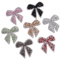Appliques en strass et cristaux en forme de nœud papillon, de bonne qualité, faites à la main, pour vêtements