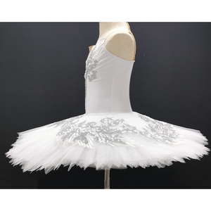 Professional Girls' <strong>White</strong> Sequin Tutu Ballerina Costume Embroidered Nonwoven Swan Lake Solo <strong>Dance</strong> <strong>Dress</strong> for Spring Performance - Product Image 3