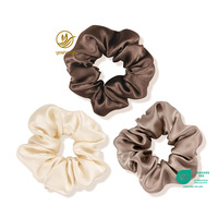Lot de chouchous personnalisés 100 % soie de mûrier, largeur 3,5 cm, avec logo, élastiques, accessoires capillaires élégants, plus de 50 couleurs