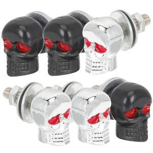 Soporte de matrícula de aleación de aluminio con gancho de remolque para motocicletas, tornillo de matrícula tipo esqueleto - Product Image 1