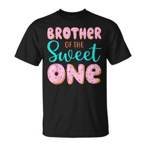 T-shirt Brother Of The Sweet One pour adulte, manches courtes, col rond, impression numérique, vêtements de fête pour réunion de famille - Product Image 1