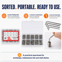 300 vis sans tête à six pans creux en acier inoxydable 304, filetage fin, norme ANSI, tête conique DIN914, vis de réglage