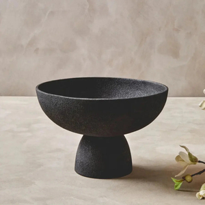 Ciotola Alta in Ceramica Nera Opaca, Design Minimalista, Piatto per Insalata <span class=keywords><strong>e</strong></span> Frutta, Arredamento Moderno per la Casa - Product Image 1