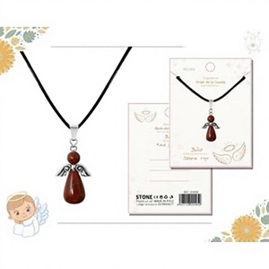 Collana con Ciondolo Angelo Custode in Giada Rossa, Gioiello con Significato - Product Image 1