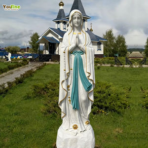 Statue <span class=keywords><strong>de</strong></span> la Vierge Marie, Mère <span class=keywords><strong>Catholique</strong></span> en Marbre Blanc Moderne, Taille Réelle, pour Jardin Extérieur ou Décoration d'<span class=keywords><strong>Église</strong></span>, par YOUFINE - Product Image 1
