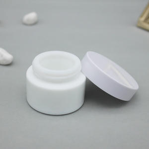 White Luxury <b>Glass</b> Cosmetic Cream Small Sample <b>Jar</b> Skincare Dispenser - Product Image 6
