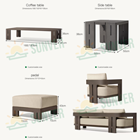Luxuriöses Modernes Langlebiges Aluminium-Gartensofa-Set für Villa Outdoor-Terrassenmöbel mit Witterungsbeständigen Eigenschaften