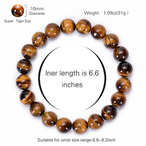 Nueva Pulsera de Cuentas Hechas a Mano con Piedra de Ojo de Tigre Natural, Joyería Unisex - Product Image 5