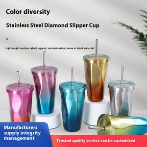 Fiole à vide portable moderne en acier inoxydable 304 et thermos dégradé en diamant isolation Logo de voiture voyage caractéristique de maintien au froid - Product Image 2