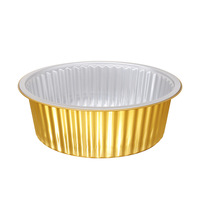 Barquette en aluminium doré de qualité alimentaire HBOLE Y250-3000ml avec couvercle, jetable, pour barbecue, hot pot, emballage à emporter, repas d'affaires