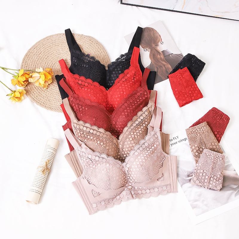 Wholesale Lace Bra Set New Beauty Back Lingerie Set Breathable Floral Seamless Sexy Bra Set