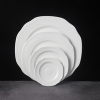 Ensemble d'assiettes en céramique pour restaurant, en porcelaine blanche de luxe de 11 pouces