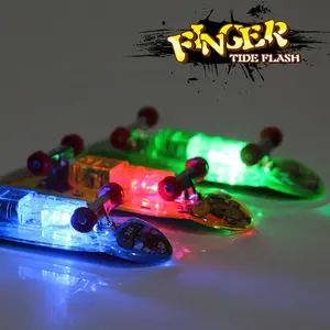 2pcs Mini Alloy Professional LED Light Finger SkateBoard Fingerboards Finger Skateboards Toy For Child
