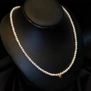 Collier pour femme en perles de millet d'eau douce naturelles au design simple et frais, avec pendentif en œil de chat, chaîne de clavicule, colliers de perles - Product Image 3