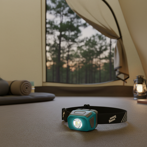 Lampe frontale LED rechargeable USB-C, camping, étanche IP65, réglable, luminosité 265 lm, portable, lithium-ion, plastique - Product Image 1