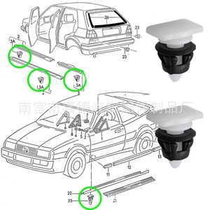 Volkswagen Car <b>Door</b> Panel <b>Trim</b> Clips 191853577A Plastic For Golf Wheel Arch Floor <b>Trim</b> Replacement Parts - Product Image 5