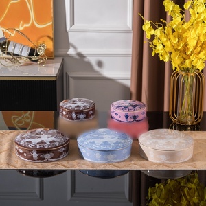 Modern Ceramic Candy <b>Box</b> Round Shape Eco-Friendly Foldable Design Easy Clean Home Decor Ornament Guangdong Made 0-1L Capacity - Product Image 2