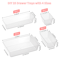 Boîtes de rangement miniatures en plastique transparent pour la chambre à coucher, tiroirs en acrylique pour la cuisine