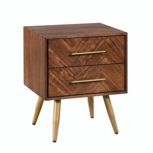 Wholesale Wooden <b>Bedside</b> <b>Table</b> 2 Drawer Nightstand Modern <b>Minimalist</b> OEM ODM Custom Supplier Direct Supply Bedroom Furniture - Product Image 5