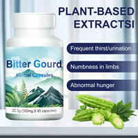 Capsules de Gourd Amer Premium OEM en Gros, 45 Capsules avec Extrait de Gourd Amer et Extrait de Cannelle, Complément Herbal