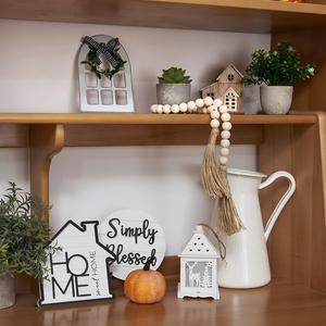 Ensemble de décorations de plateau superposé de style ferme pastorale transfrontalier <span class=keywords><strong>2022</strong></span>, artisanat de bureau à domicile, ornements de logo, lettres gravées en PVC - Product Image 2