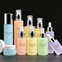 Emballage de Luxe pour Soins de la Peau en Verre Dépoli Clair 30ml 40ml 50ml 60ml 80ml, Contenants Cosmétiques, Flacon Pompe à Lotion en Verre avec Compte-gouttes