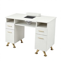 Station de travail professionnelle pour manucure en salon de beauté avec collecteur de poussière, design moderne, matériau MDF, pour salons de beauté et centres commerciaux