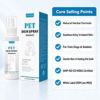 Zourunan Spray para Piel de Mascotas 100ml, Caja de 15.5cm, 6.8cm de Ancho, 4.1cm de Profundidad, Compacto, Serie Cuidado de la Piel, Origen Global