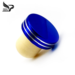 Bán Buôn T Hình Màu Xanh Nhôm Top Cap Tổng Hợp Bằng Gỗ Chai Rượu Vang Stopper Sản Phẩm Trung Quốc - Product Image 4