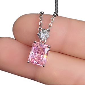 Collier pendentif en cuivre avec zircone cubique rose AAA, hypoallergénique, sans nickel, bijoux pour femmes, boîte cadeau incluse - Product Image 6