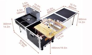 Set da Cucina per Campeggio all'Aperto Scatola Cucina Mobile da Campeggio Tavolo da Cucina Fornello Portatile Pieghevole da Auto per Campeggio ed Escursionismo all'Aperto - Product Image 6
