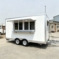 Food Truck Moderne 4m/13.12ft en Acier Inoxydable et Aluminium, Remorque de Concession pour Glaces et Bonbons avec Réfrigérateur, Conforme aux Normes COC
