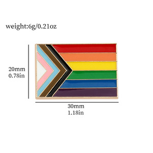 Sming Pins Regenbogen Flagge Emaille Pins Stolz Flagge Herz Brosche Benutzer definiertes Logo Metall Abzeichen Waving Flag Revers Abzeichen Großhandel - Product Image 6