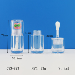 4 ml Bouteilles d'huile Essension Tubes vides de brillant à lèvres aux fruits Grand pinceau Huile à lèvres Conteneurs de baume à lèvres Marque privée - Product Image 5