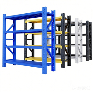 헤비 듀티 4~5단 볼트리스 메탈 선반 시스템, 산업용 보관 랙 (차고 및 창고용 스틸 선반) - Product Image 1