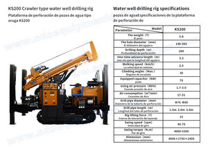 Perforatrice de puits d'<span class=keywords><strong>eau</strong></span> de moteur diesel 200 mètres foreuse artésienne artisanale hydraulique avec composants de noyau de pompe - Product Image 2