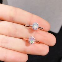 Bague de luxe en argent sterling 925 avec opale naturelle sertie à griffes, certifiée CMA, idéale pour les fiançailles et les occasions festives