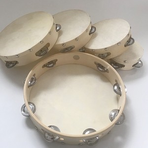 Großhandel Custom 4 bis 12 Zoll Leder Tamburin Handtrommel Kinder Holz Tamburin Hand klopfen Spielzeug Hochzeit Trommel Musik instrument - Product Image 3