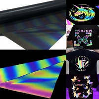 Gran oferta, tela reflectante de arcoíris, vinilo de transferencia de calor para ropa, rollo de vinilo para Plotter, cinta reflectante, transferencia de calor