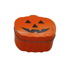 <strong>Easter</strong> Personalized Candy <strong>Gift</strong> Tin <strong>Box</strong>, Halloween Jack-o'-lantern-shaped Irregular Sock Tin <strong>Box</strong> - Product Image 1
