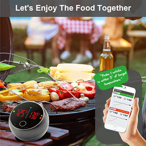 キッチンオーブン家庭用,アプリ制御スマートBluetoothワイヤレスデジタルBBQフード温度計2プローブ磁気ベース100Mレンジ - Product Image 3
