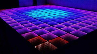 Plancher de danse miroir magnétique sans fil 3D à led infini Plancher de danse interactif portable en verre trempé pour la disco de fête de mariage