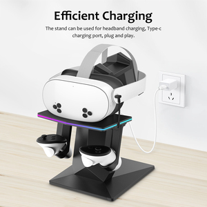 Dock de charge support VR pour accessoires <span class=keywords><strong>Oculus</strong></span> Quest 3s casque VR et contrôleurs tactiles support d'affichage support vertical RVB - Product Image 3