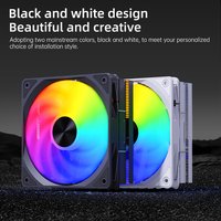 Enfriador de Aire para CPU Snowman RGB, 6 Tubos de Calor de Aluminio, Ventilador Silencioso PWM con Función de Luz, Solución de Refrigeración para Procesador de Computadora/PC