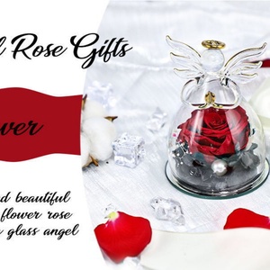 Rosa Eterna en Caja de Cristal con Ángel, Regalo de San Valentín, Flor Preservada en Caja de Regalo, Venta al por Mayor - Product Image 6
