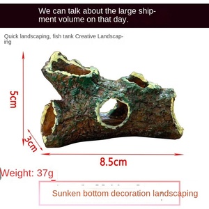 Rettile Habitat decorazione caverna cortecce, acquario grotta <span class=keywords><strong>tronco</strong></span> albero <span class=keywords><strong>cavo</strong></span>, nascondigli resina 5.1 pollici - Product Image 6